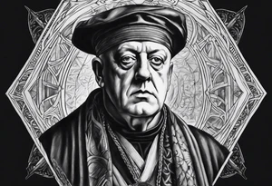 portrait of Aleister Crowley tattoo idea