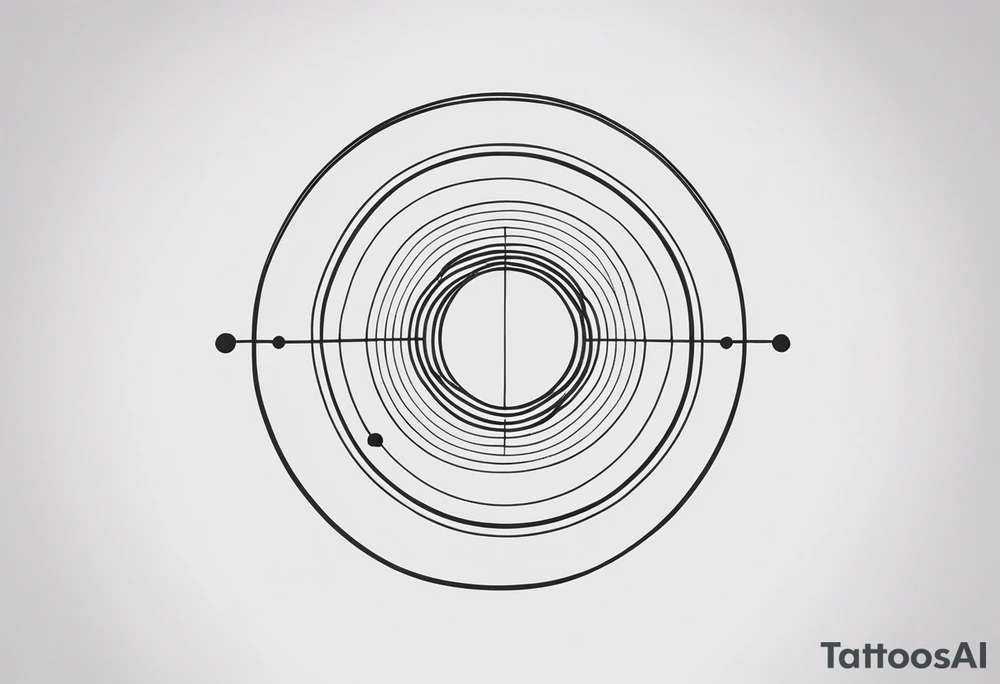 Here’s a description for the second idea:

	Minimalist black-and-white tattoo above the inner elbow, featuring two overlapping open circles, one slightly larger than the other, symbolizing the connection between a parent and child. At the point where the circles intersect, a fine lifeline begins, representing the start of their shared journey. The design uses thin, clean lines for an elegant, symbolic look that illustrates growth and unity. tattoo idea