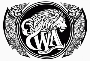 Valhalla sword shield lion 
 axe tattoo idea