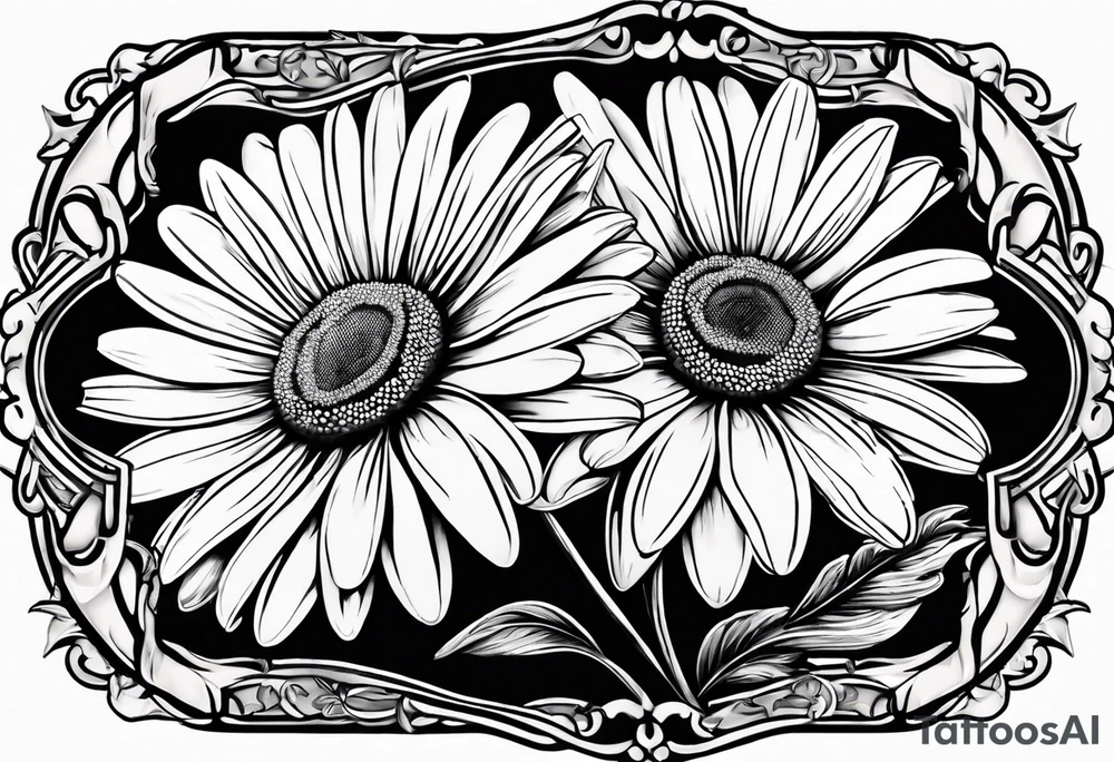 Daisy with the names Lucas and David. This is a memorial tattoo for infant loss. tattoo idea