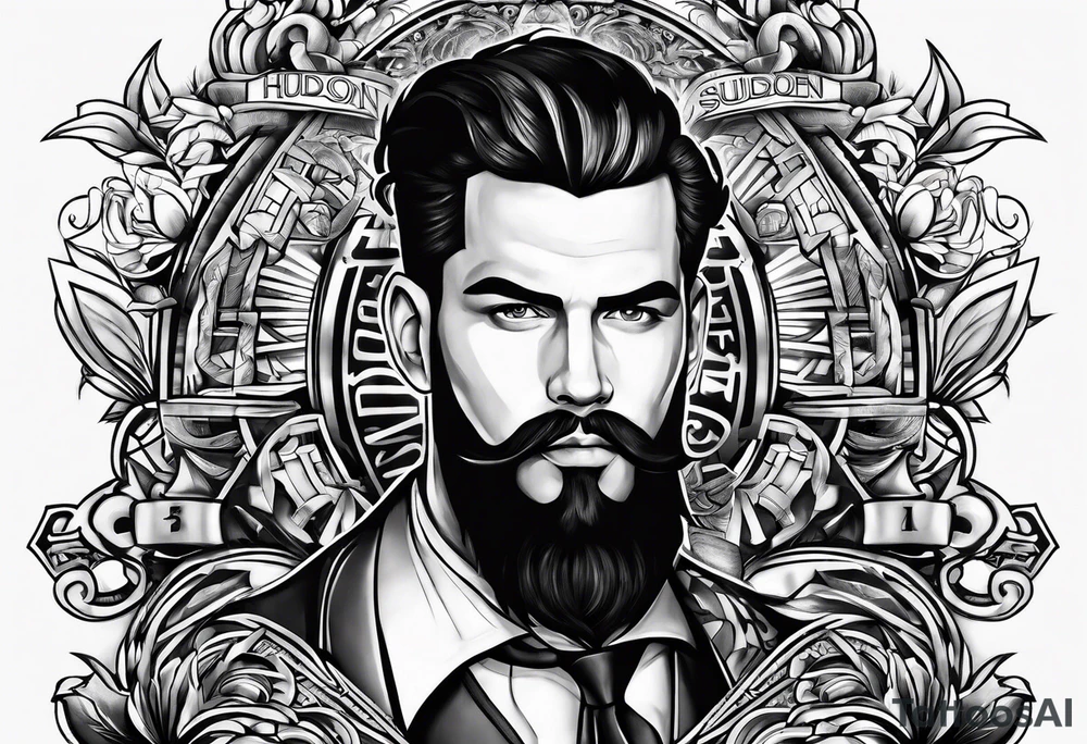 Make the name “Hudson Sugden” as a tattoo with letters on a forearm tattoo idea