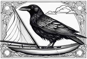 Chough (bird), sailing boat tattoo idea