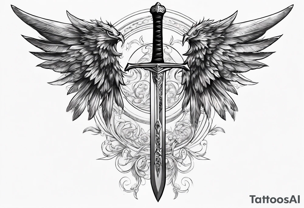 Sword with wings tattoo idea