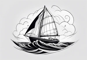 Torn sail sailboat tattoo idea