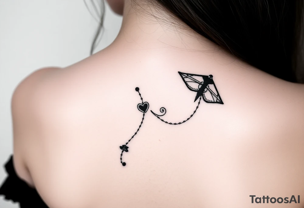 Dark Alice in wonderland kite tattoo idea