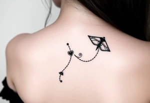 Dark Alice in wonderland kite tattoo idea