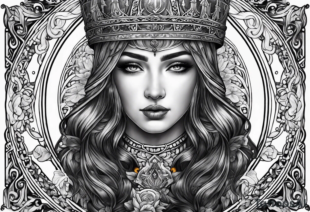 Old Russian prison style Virgo tattoo idea