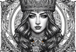 Old Russian prison style Virgo tattoo idea