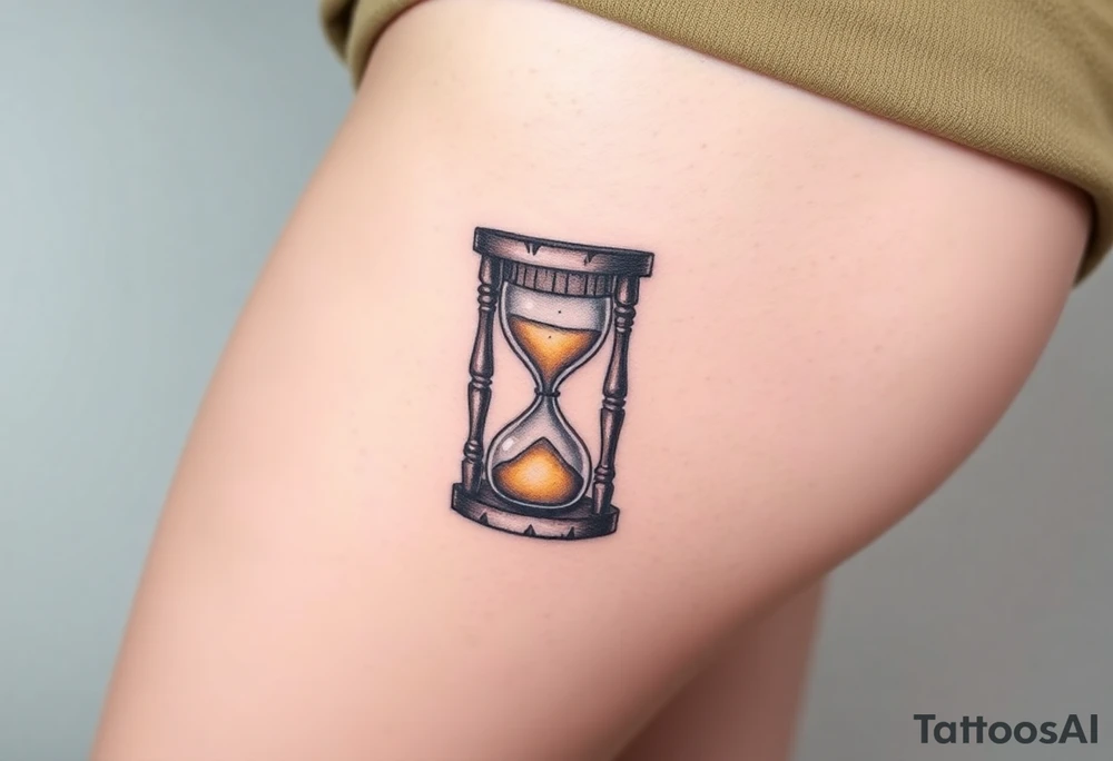 Wood hourglass tattoo idea