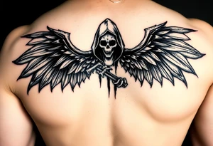 Grim reaper with wings tattoo idea