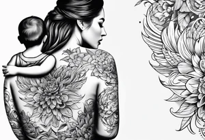 mom and child view from back tattoo idea