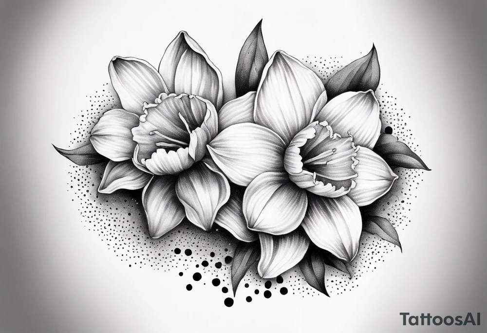 Daffodil birth flower chain tattoo idea