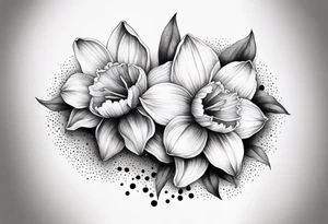 Daffodil birth flower chain tattoo idea