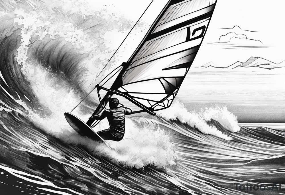 Windsurfer im Meer tattoo idea