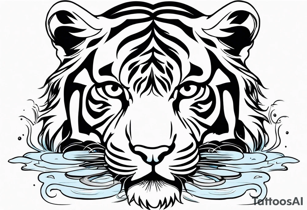 tiger lapping water tattoo idea