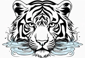 tiger lapping water tattoo idea