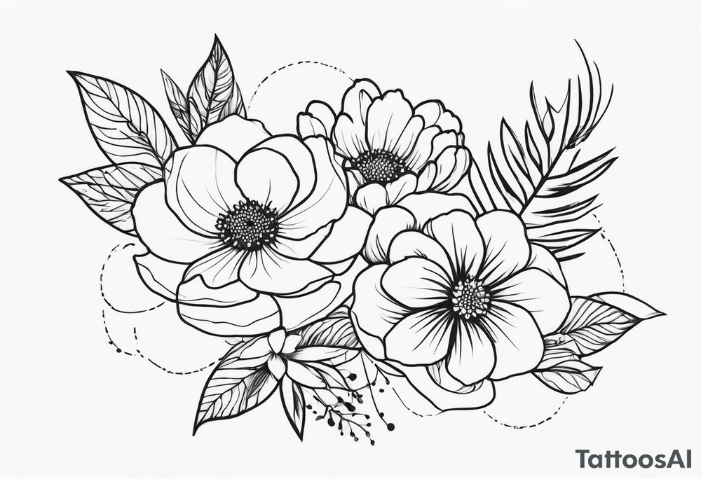 Flores com pássaros tattoo idea