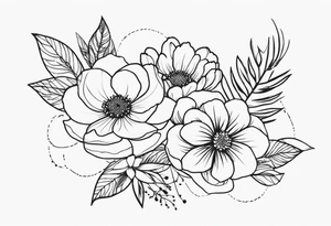 Flores com pássaros tattoo idea