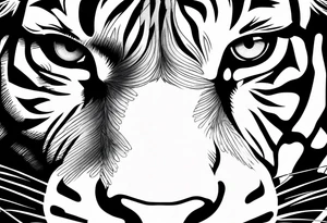 tiger and a hawk eye face together tattoo idea