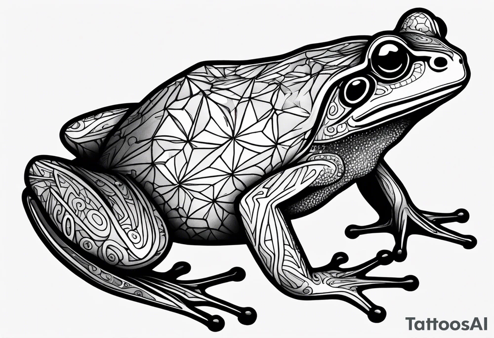a psychedelic frog tattoo idea