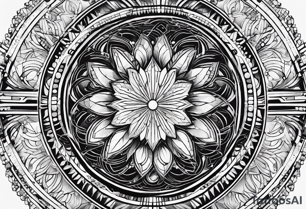 7circles in descending size in a vertical line tattoo idea