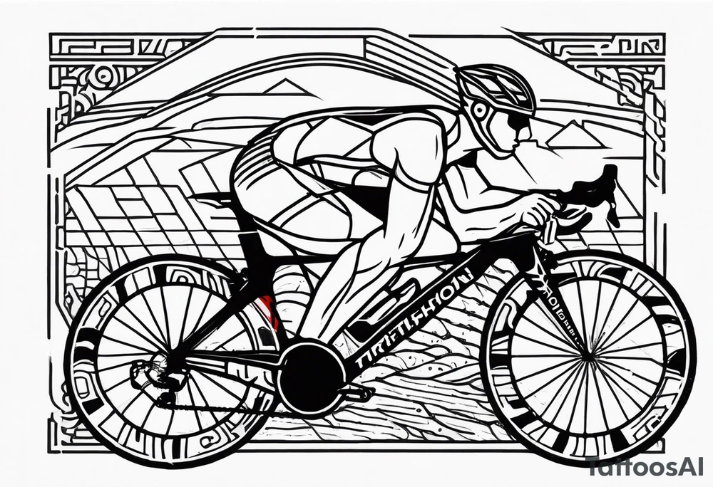 Triathlon IronMan swimming cycling running tattoo idea