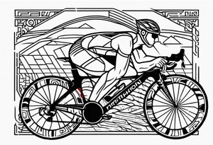 Triathlon IronMan swimming cycling running tattoo idea