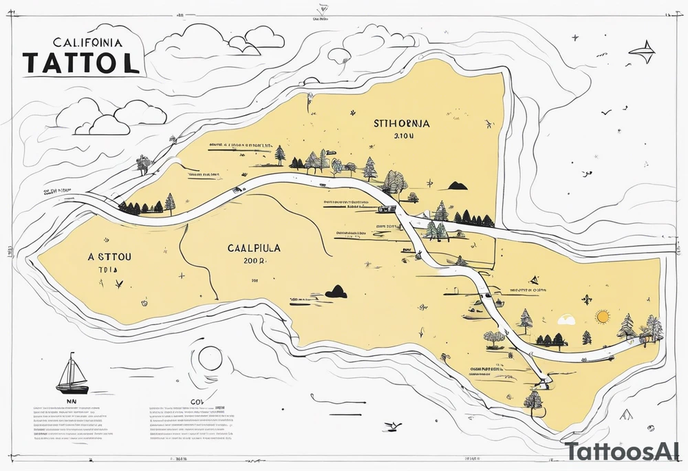 Roadmap from California 1:100000 tattoo idea