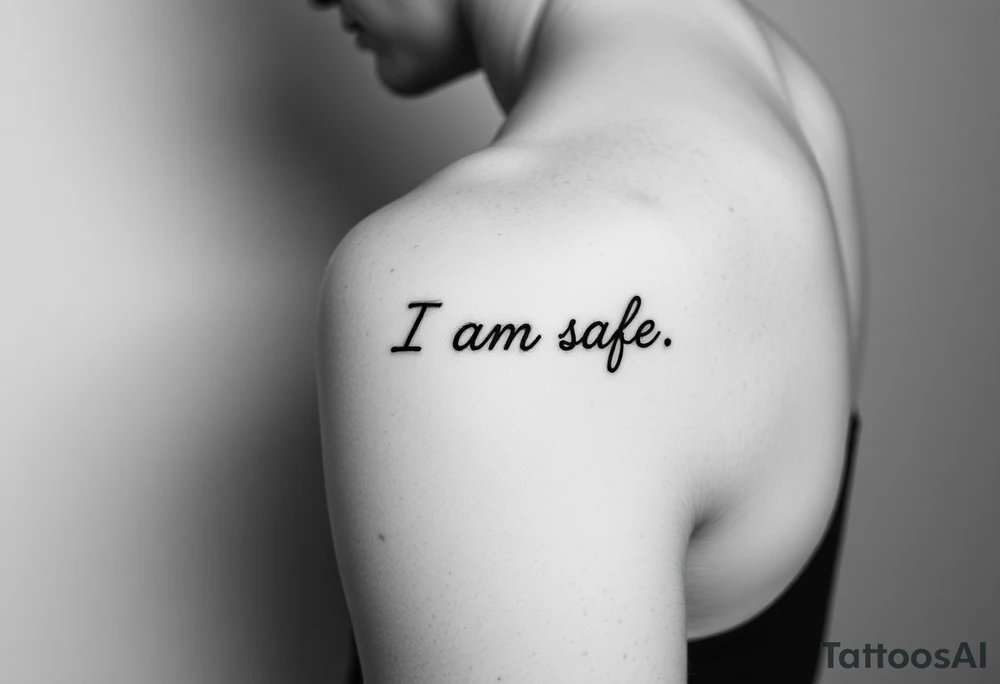 Battling with depression anciety. Feminine style , small minimalistoc for forearm. Message: everything is all eigjt, this sahllpass too. Szability. I am safe tattoo idea