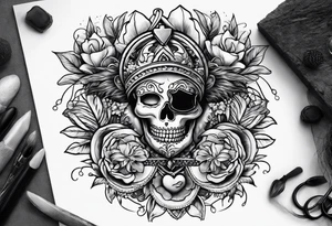 corazon con la playa tattoo idea