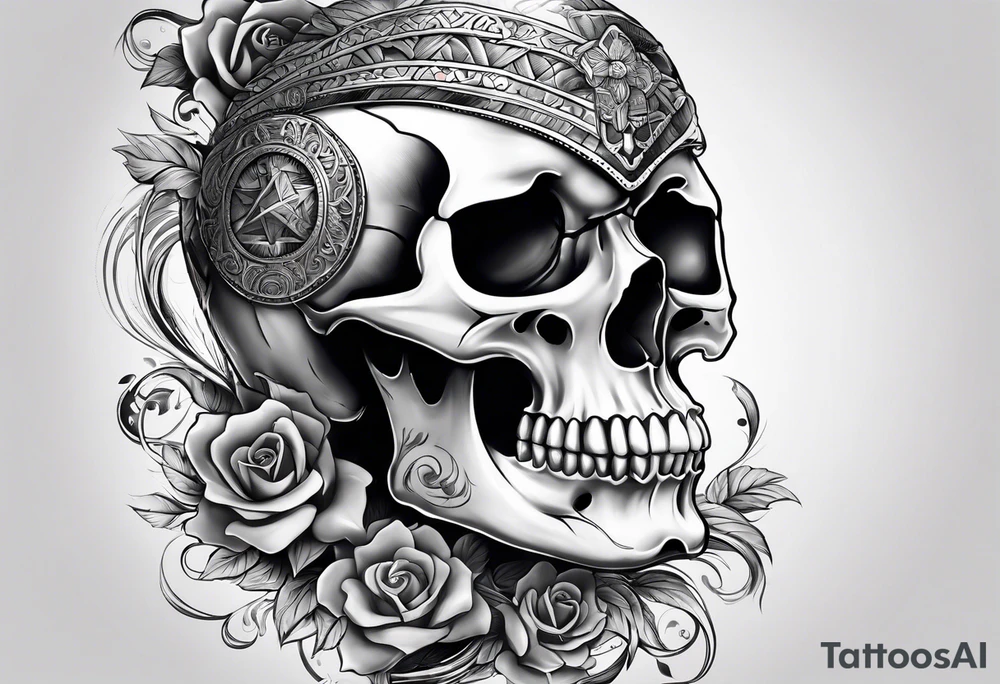 Wold skull tattoo idea