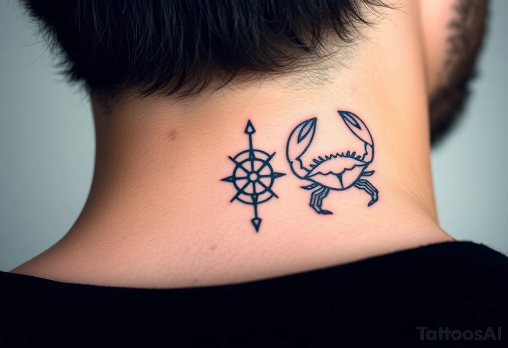Sagittarius and cancer zodiac tattoo idea