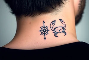 Sagittarius and cancer zodiac tattoo idea