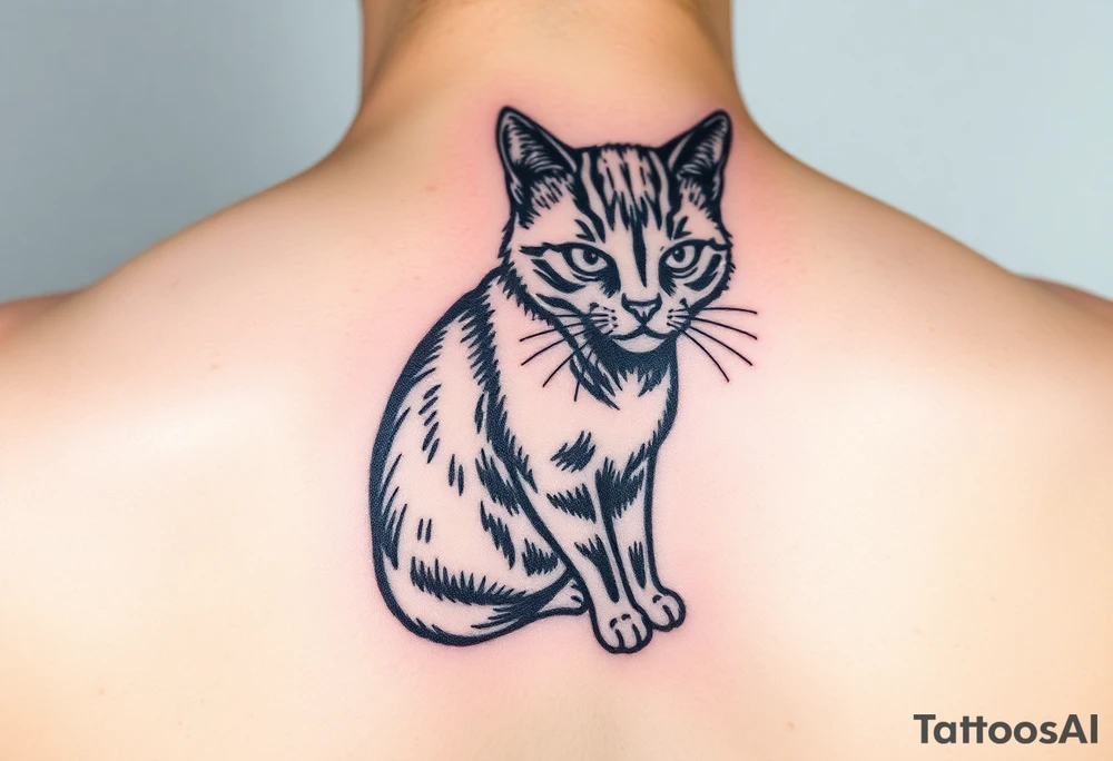 black cat tattoo idea