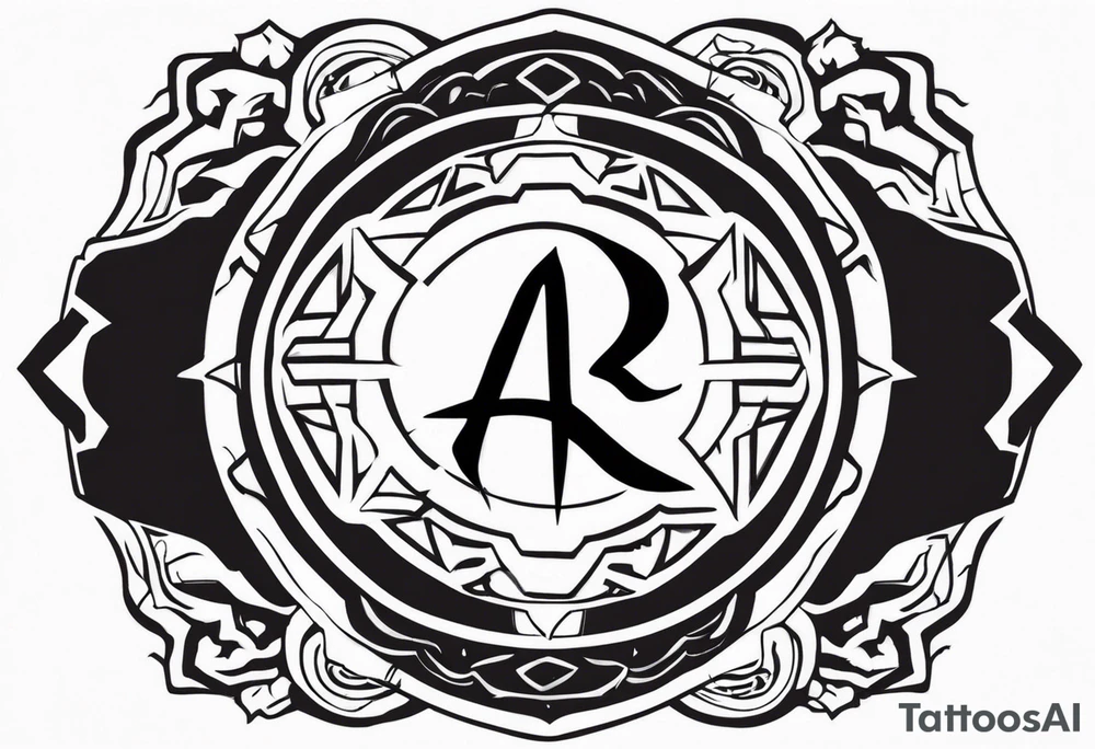 naruto headband with the letters AR in the middle tattoo idea