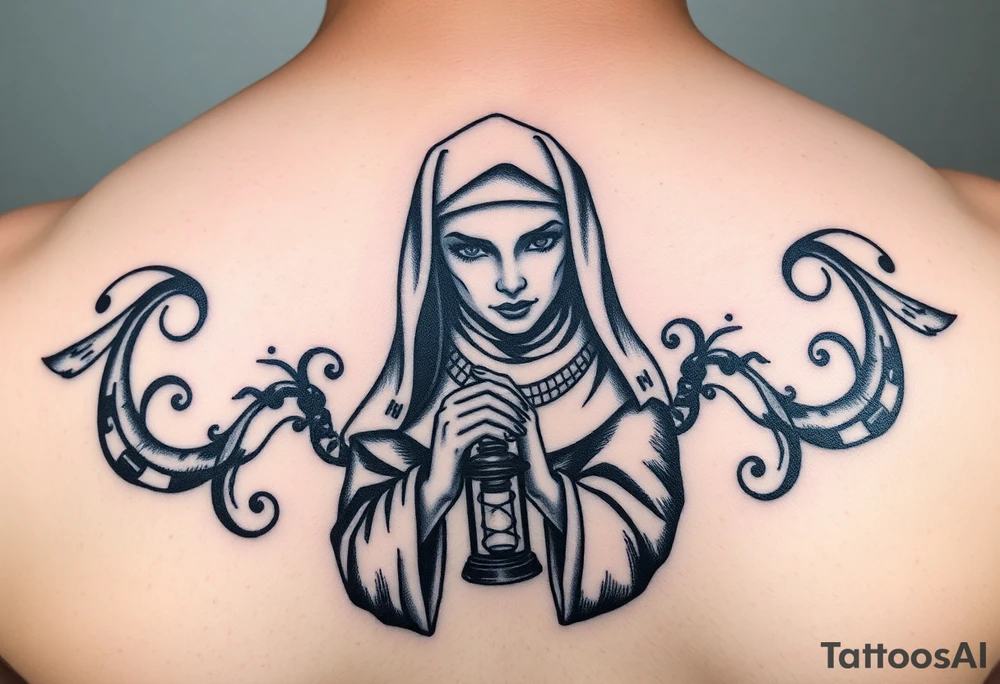 nun with lantern tattoo idea