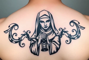 nun with lantern tattoo idea