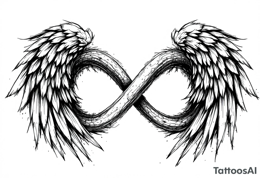 Infinity Loop made of wings tattoo idea