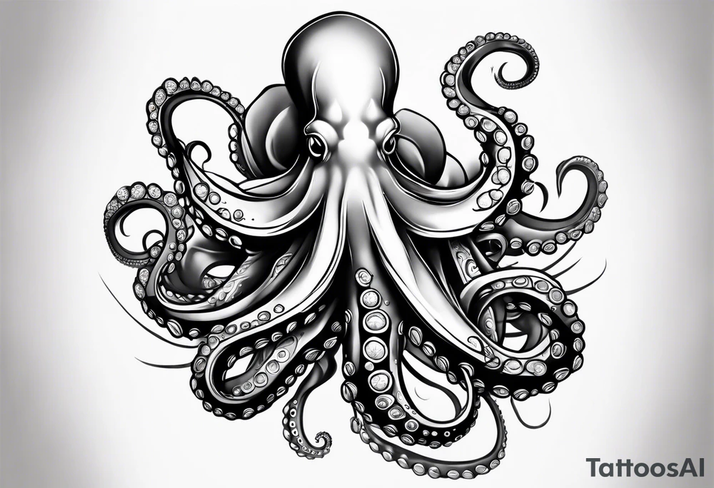 Octopus around lower leg tattoo idea