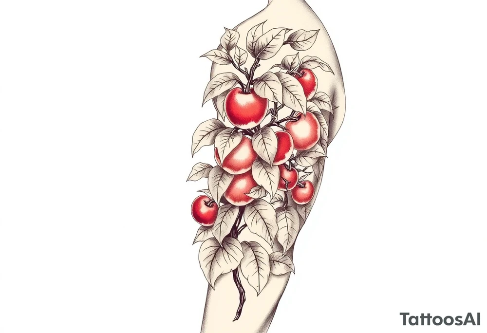 Pepper plant, peach tree tattoo idea