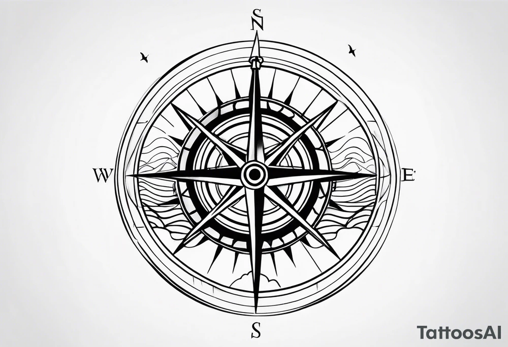 Nautical compass
Waves
Anchor small birds tattoo idea