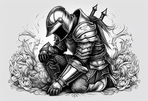 knight kneeling tattoo idea