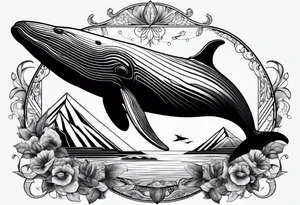 Whale in the 3 6 9 triangle tattoo idea
