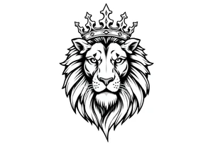 lion with crown tattoo idea