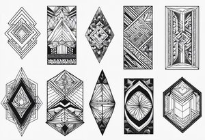 Black and white geometric sleeve tattoo idea