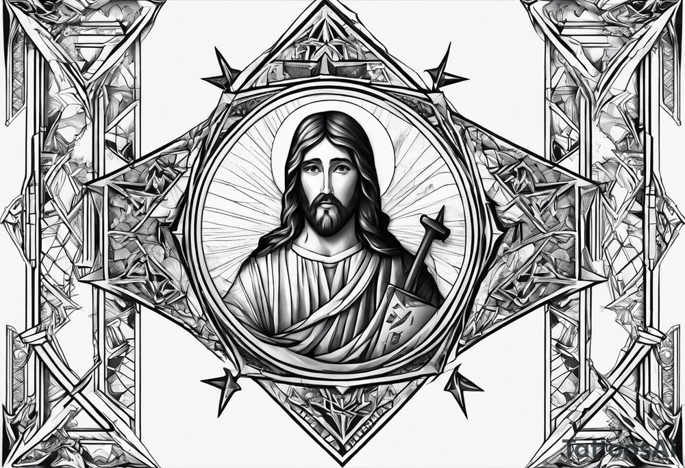 kunai but jesus inside of it tattoo idea