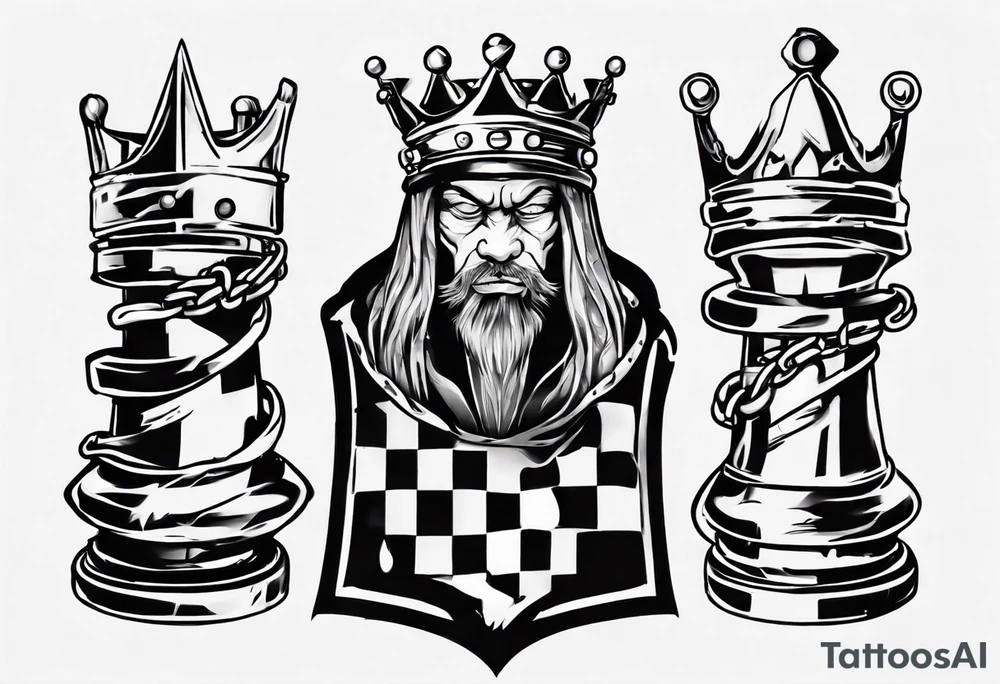 king chess in chains tattoo idea