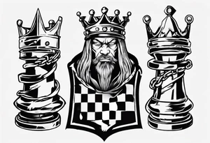 king chess in chains tattoo idea