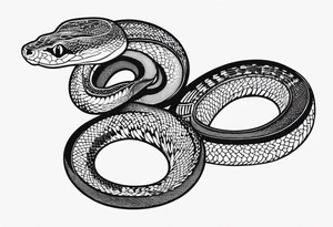 Elegant and wise snake (python), with no agressive tattoo idea