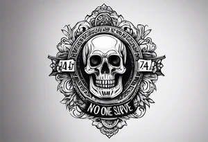 The number 44, around it the text “no one survive” tattoo idea
